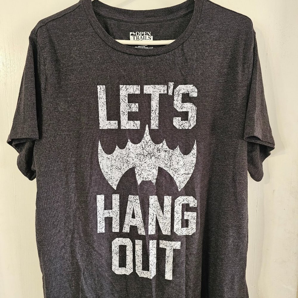 Open Trails Men's Halloween Tee Let's Hang Out Bat Size XLarge